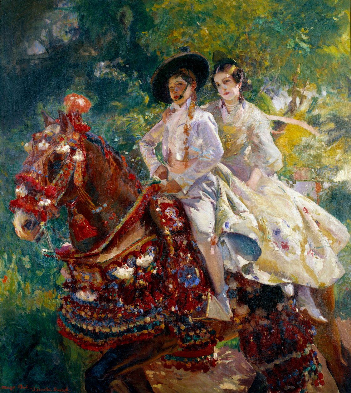The Return of the Painting Feria af Joaquin Sorolla (1863-1923) (ec.esp.), 20. århundrede. Madrid, Sorolla Museum af Joaquín Sorolla
