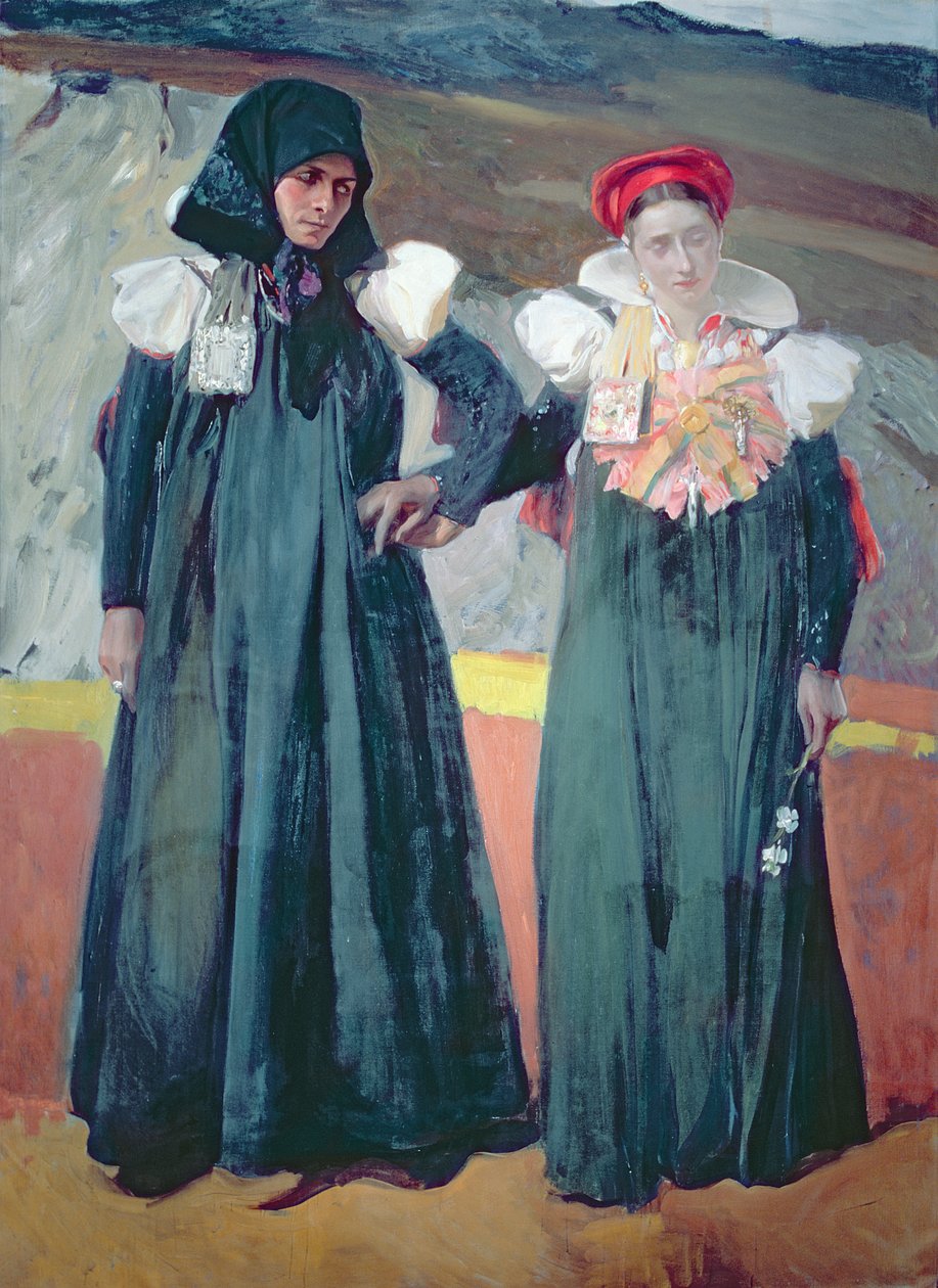 Traditionel kjole fra Anso-dalen af Joaquin Sorolla y Bastida