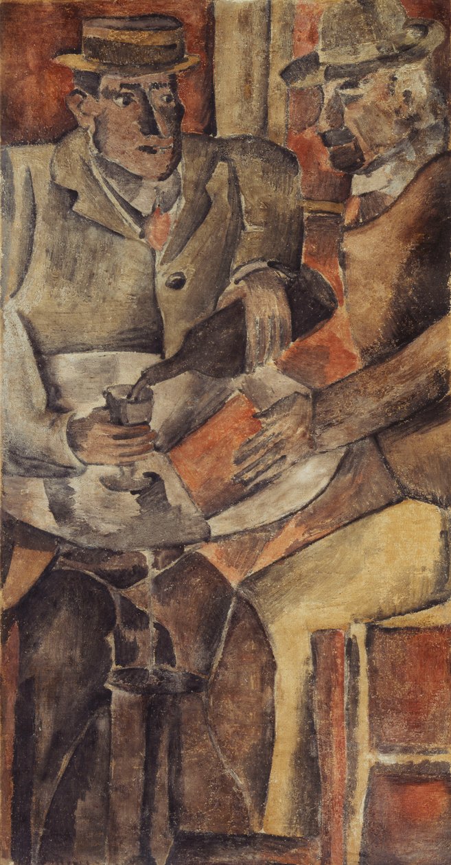 Cafe Gathering, ca. 1926 (tempera på lærred) af Joaquín Torres García