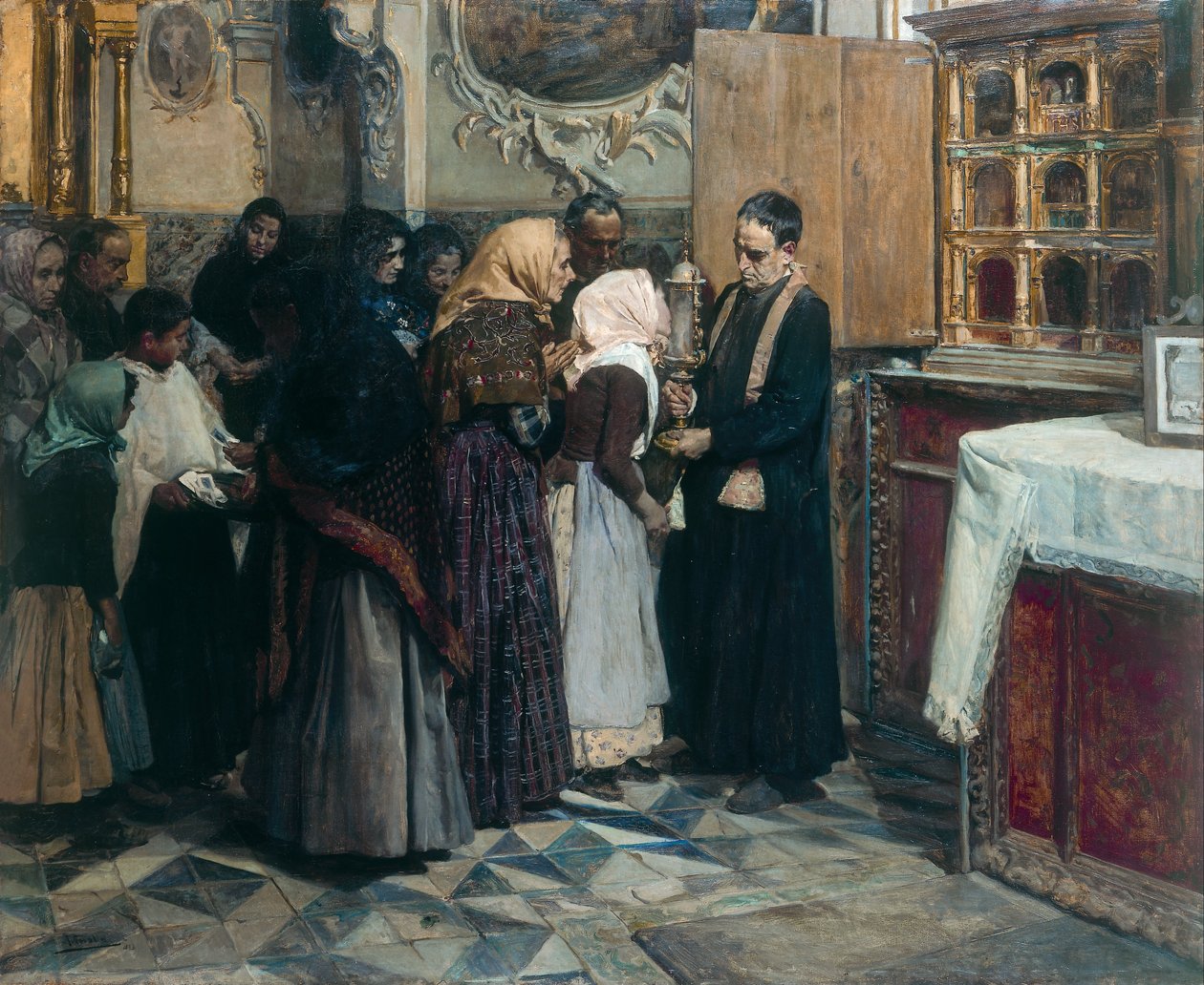 Kissing the Relic af Joaquín Sorolla