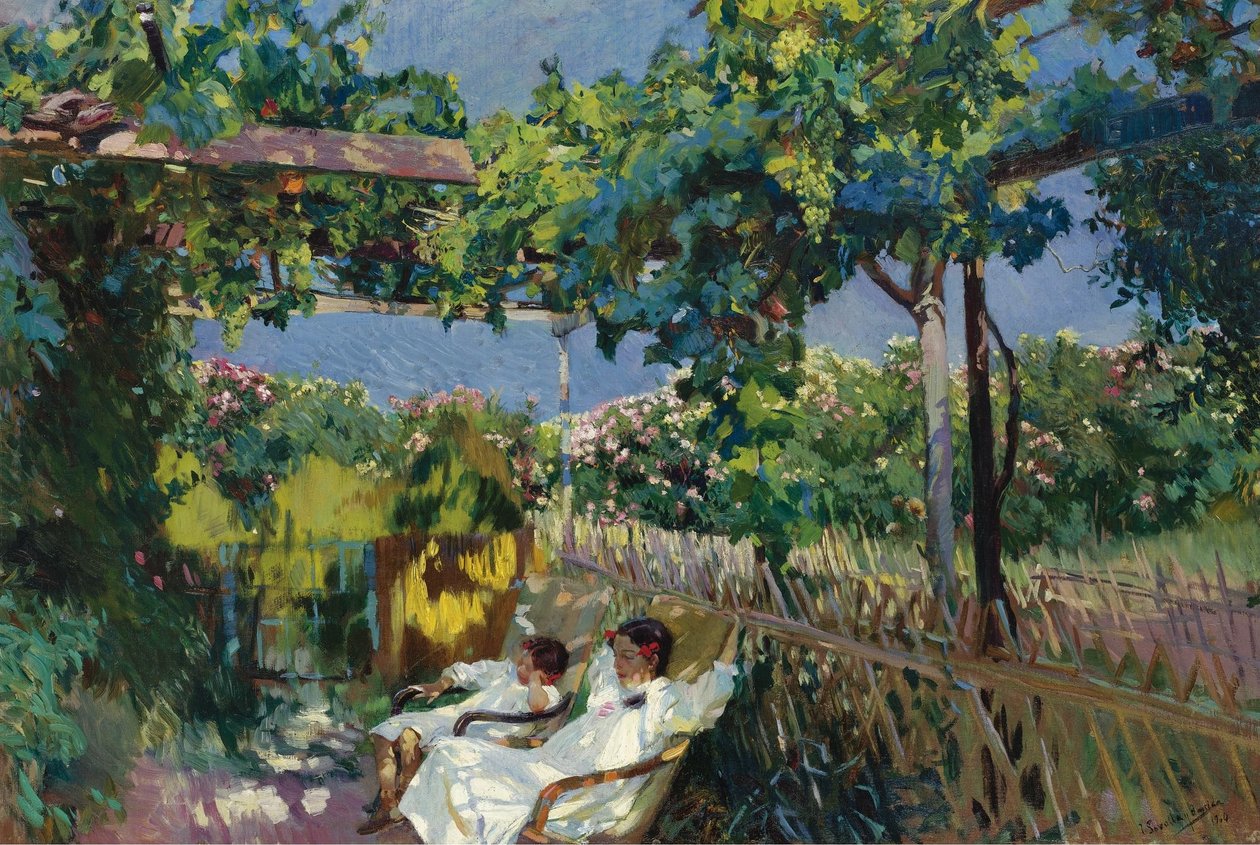 Lur i haven af Joaquín Sorolla