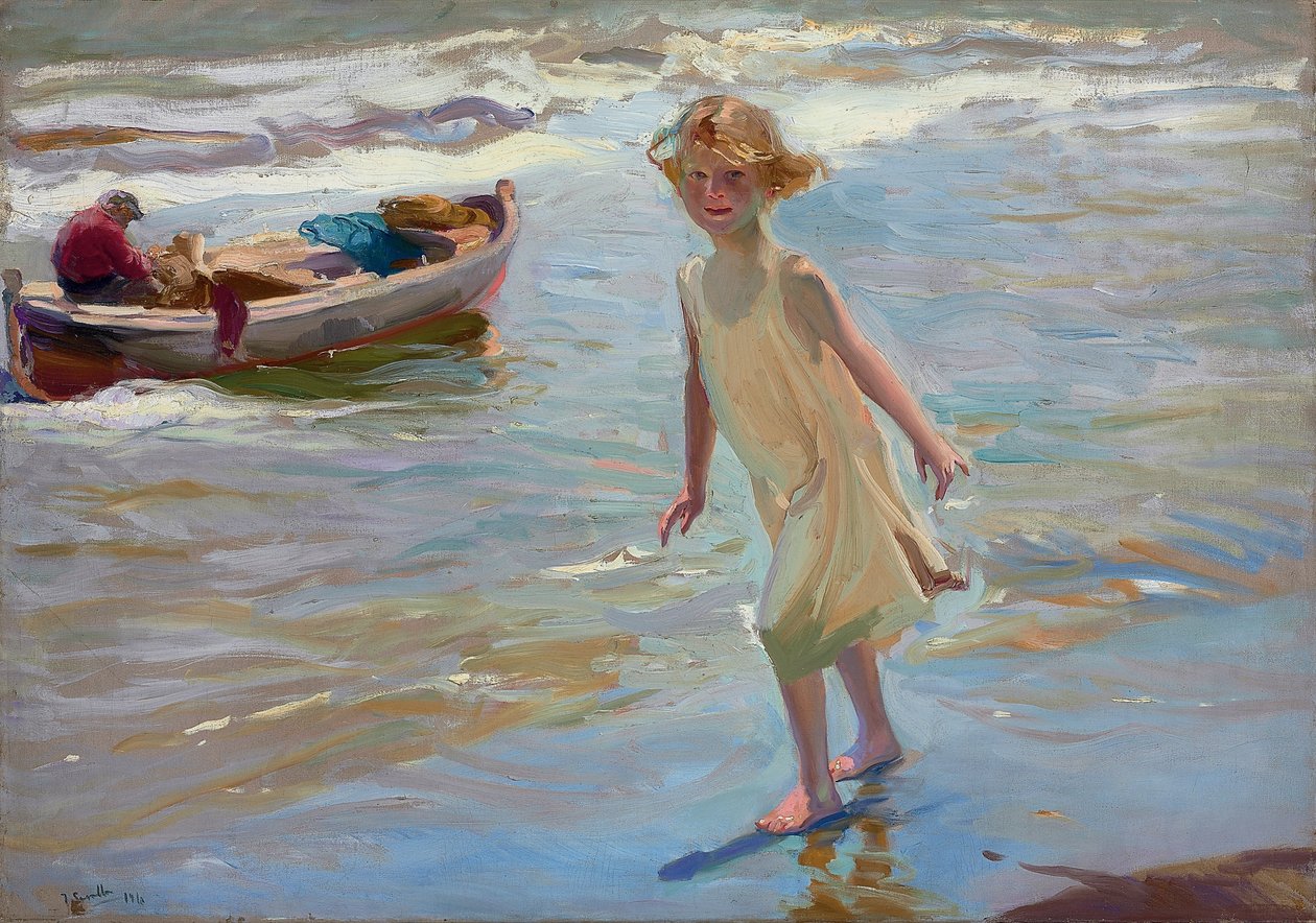 Pige på stranden, Valencia af Joaquín Sorolla
