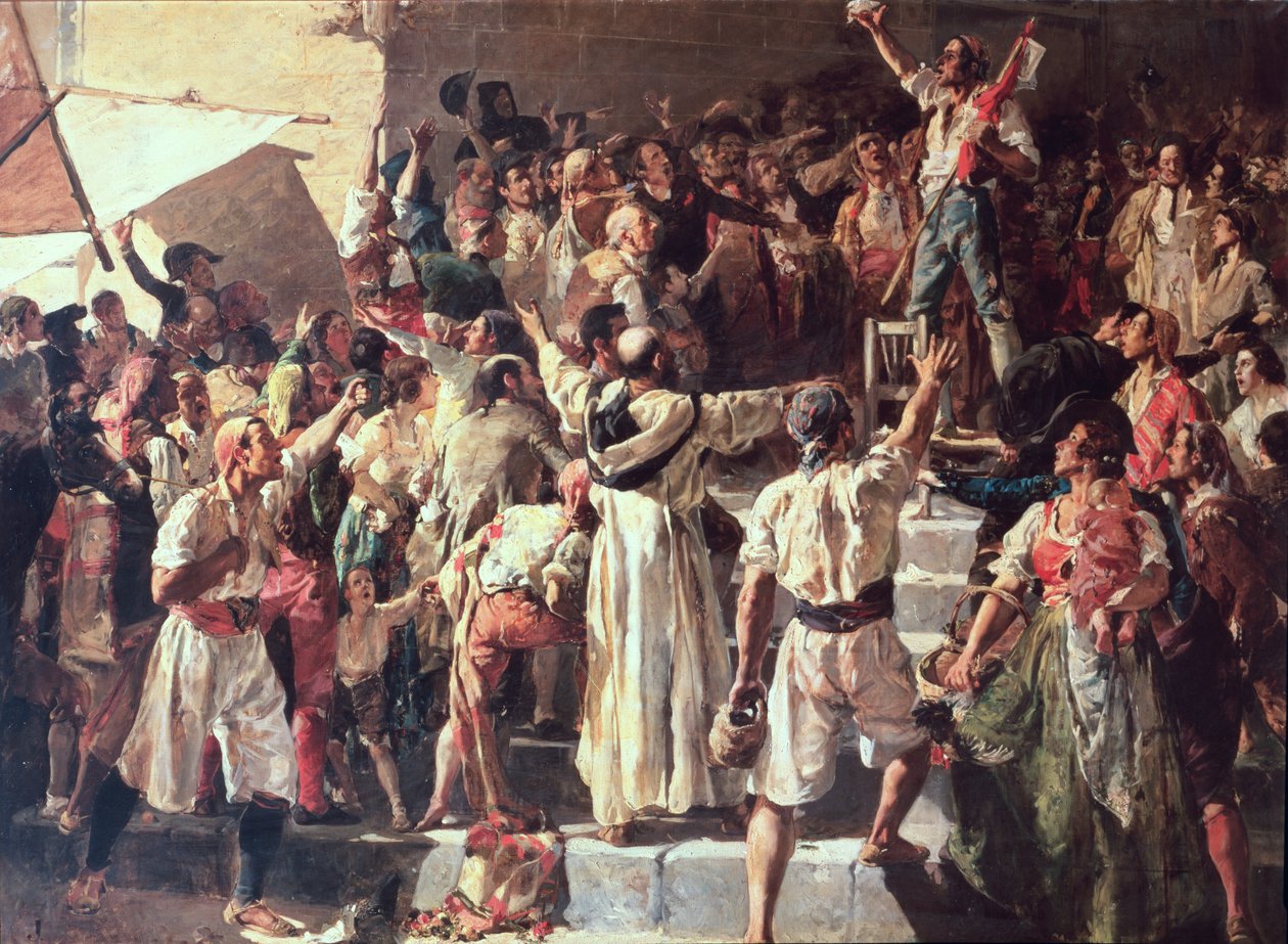 The Cry of the Palleter, der erklærer krig mod Napoleon, 1884 af Joaquín Sorolla