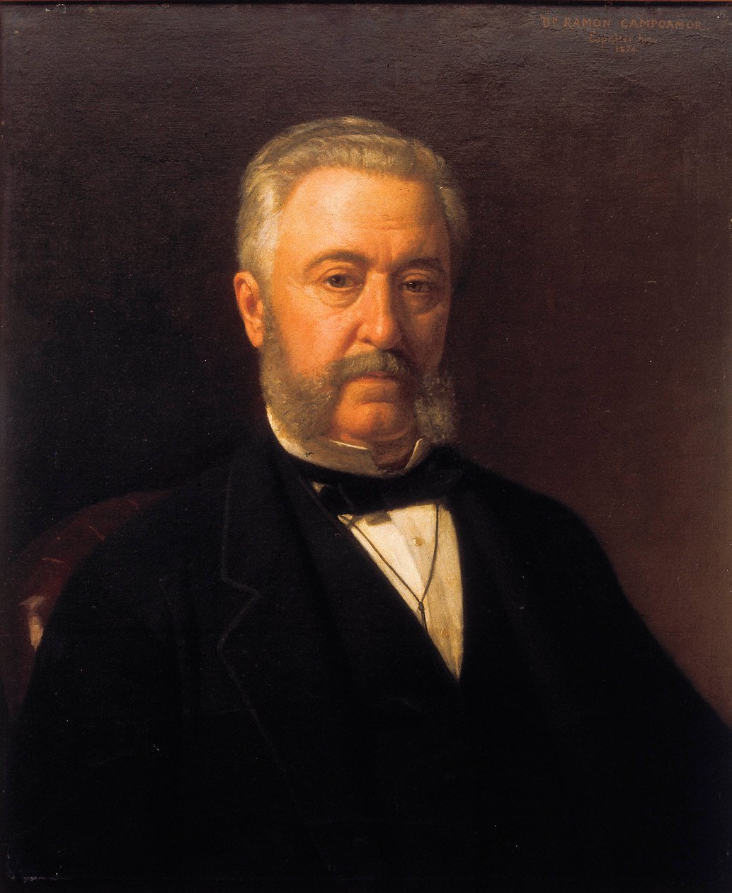 Portræt af Ramon Campoamor (1817-1901), romantisk digter. Maleri af Joaquin Espalter y Rull (1809-1880). Annees 1870. Madrid Atheneum. af Joaquín Espalter y Rull