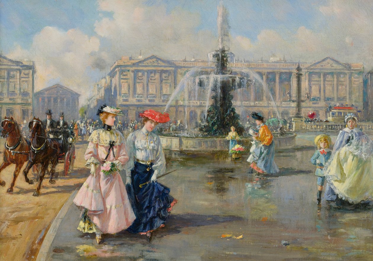 Place de la Concorde, ca. 1872 (olie på lærred) af Joaquín Pallarés Allustante