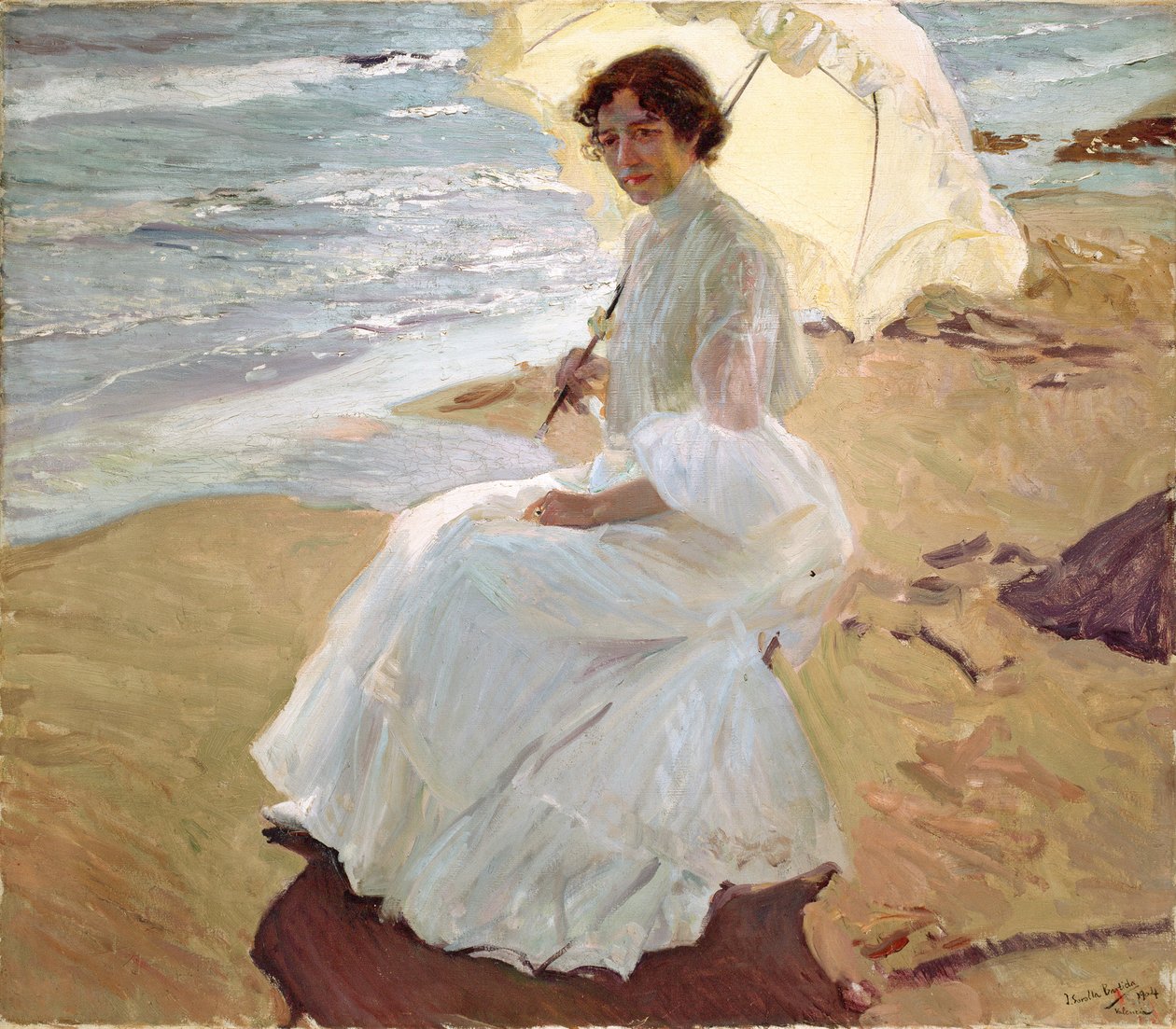 Clotilde på stranden, 1904. af Joaquín Sorolla