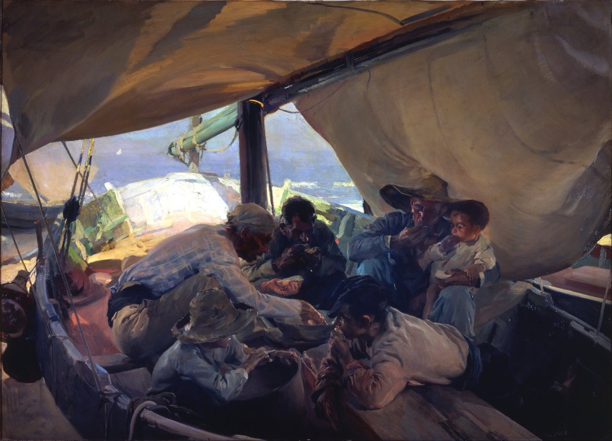 Frokost på båden af Joaquín Sorolla