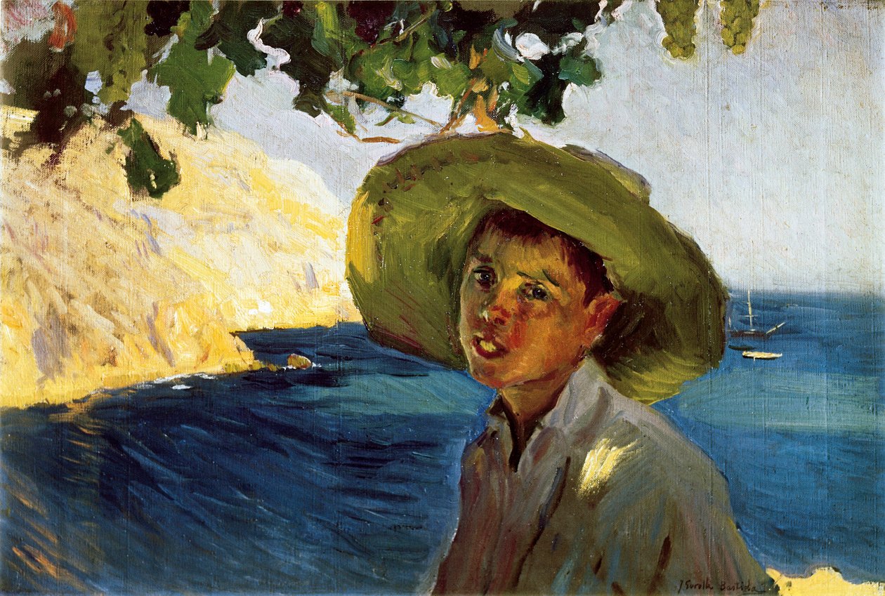 Drengen med sombreroen, slutningen af det 19. - begyndelsen af det 20. århundrede (olie på lærred) af Joaquín Sorolla