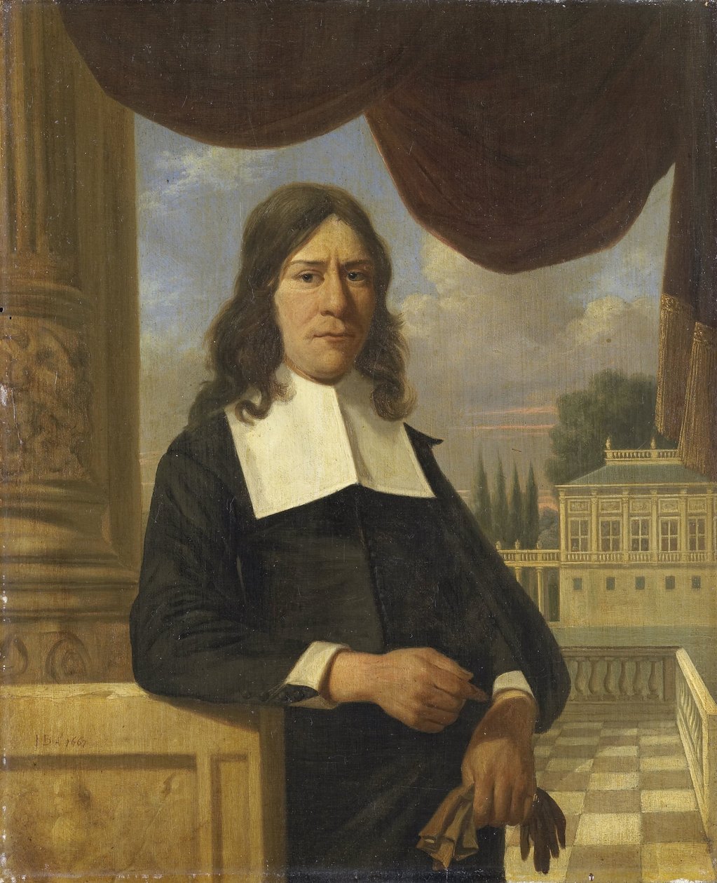 Nicolaes Eichelberg (d. 1699). Haarlem Købmand, Mand eller Helena van der Schalcke af Job Adriaensz Berckheyde (attributed to)