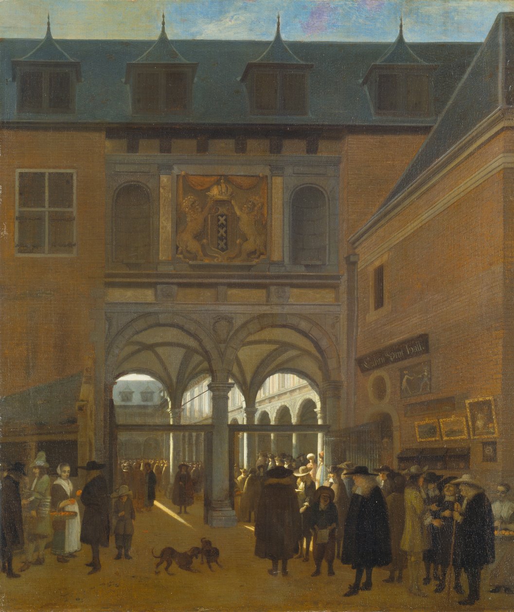 Børsen i Amsterdam, ca. 1675-80 (olie på lærred) af Job Berckheyde