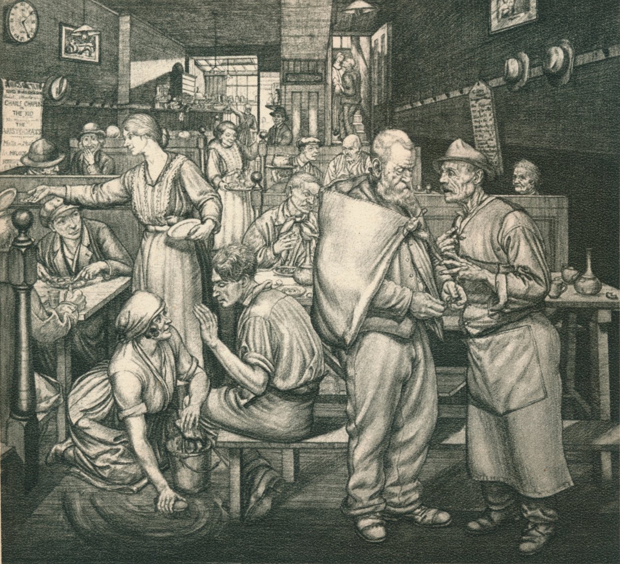 Eating-House, Chelsea, c1911-1924, 1924 af Job Nixon