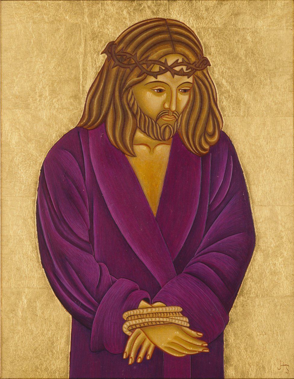 Behold the Man, 2004 (æggetempera og 24k guld på træ) af Jodi Simmons