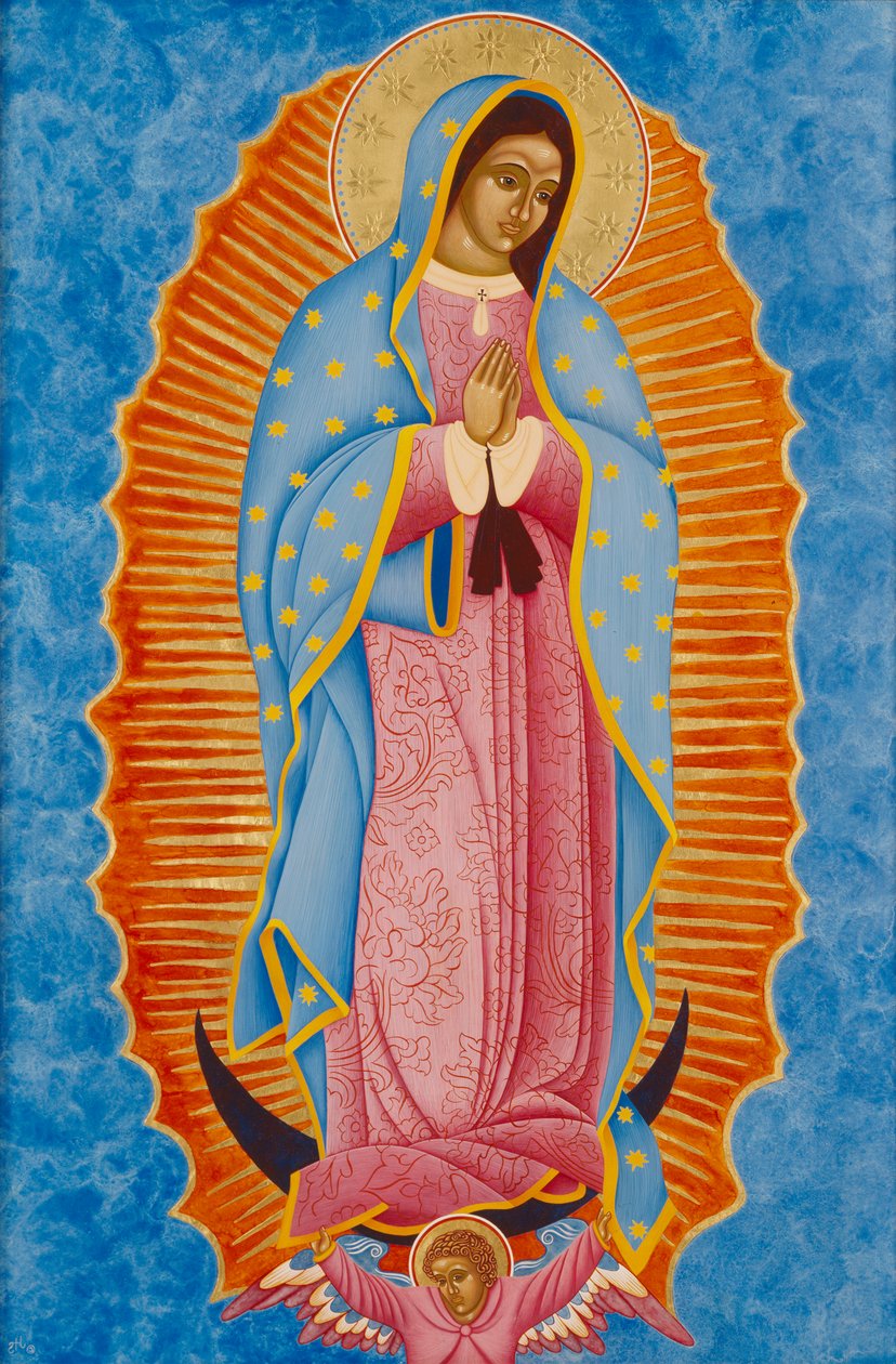 Guadalupe, 2005 (æggetempera og 24k guld på træ) af Jodi Simmons