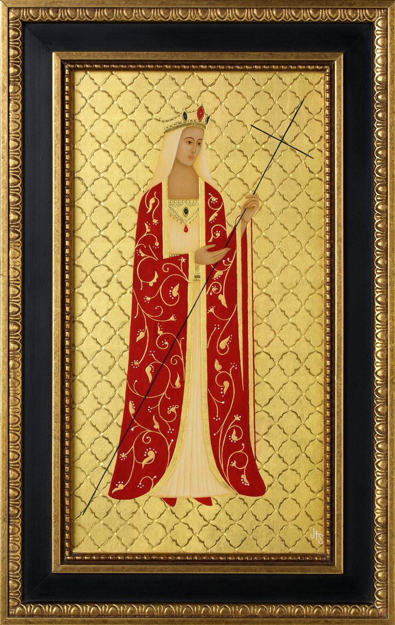 Saint Helena, 2014 (æggetempera og 24k guld på træ) af Jodi Simmons