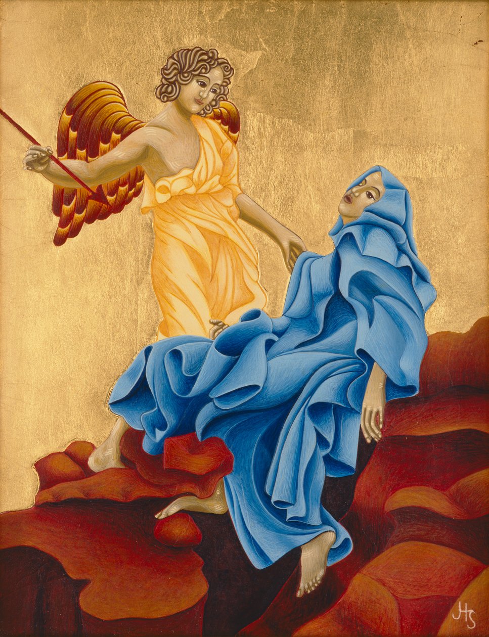 Sankt Teresa af Avila, 2004 (æggetempera og 24k guld på træ) af Jodi Simmons