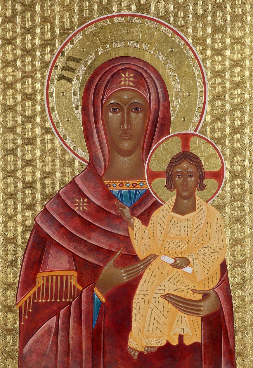 Sovereign Way, 2004 (æggetempera og 24k guld på træ) af Jodi Simmons