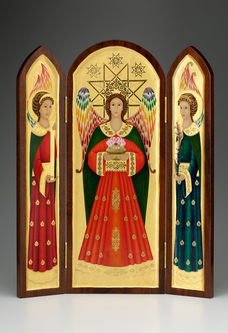 The Gifts, 2013 (æggetempera og 24k guld på træ) af Jodi Simmons