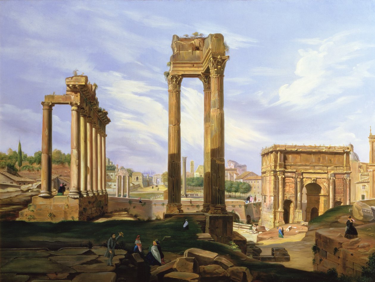 Udsigt over Forum Romanum af Jodocus Sebasiaen Adeele