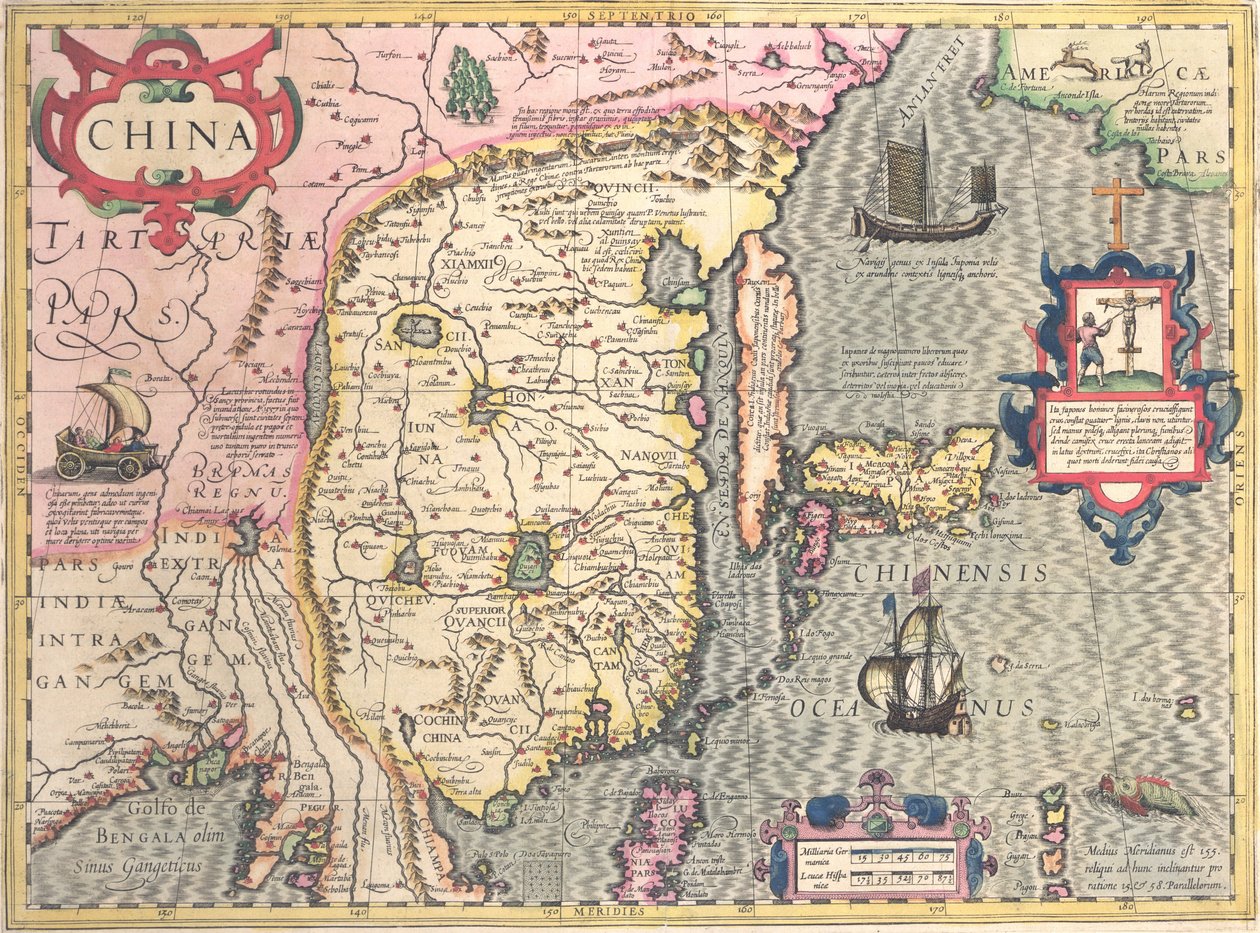 Kina, ca. 1607 af Jodocus Hondius