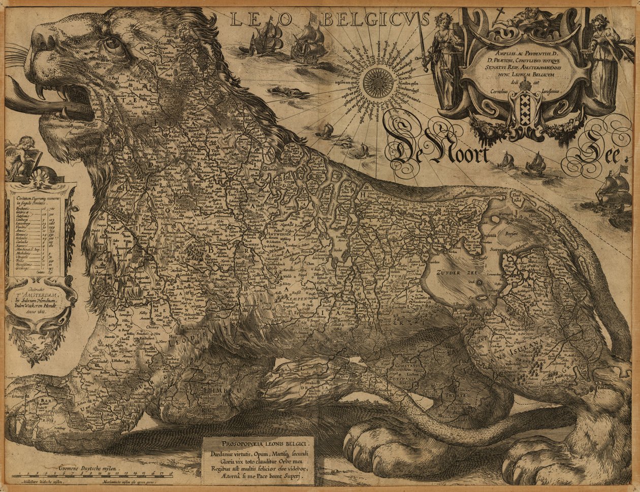 Leo Belgicus. LOC 97683562 af Jodocus Hondius