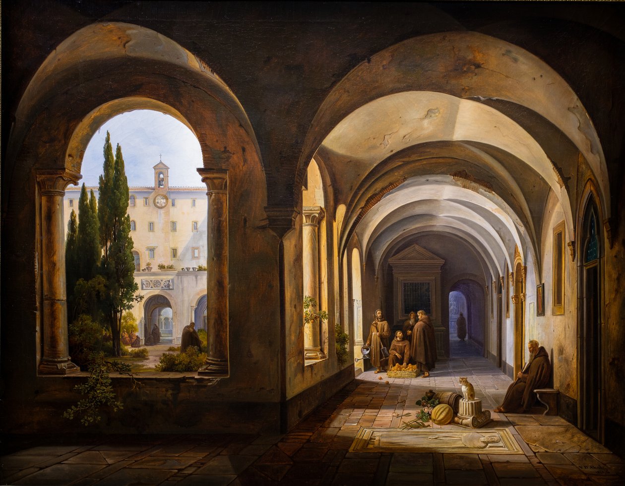 Franciskanermunke i klosteret Santa Maria d