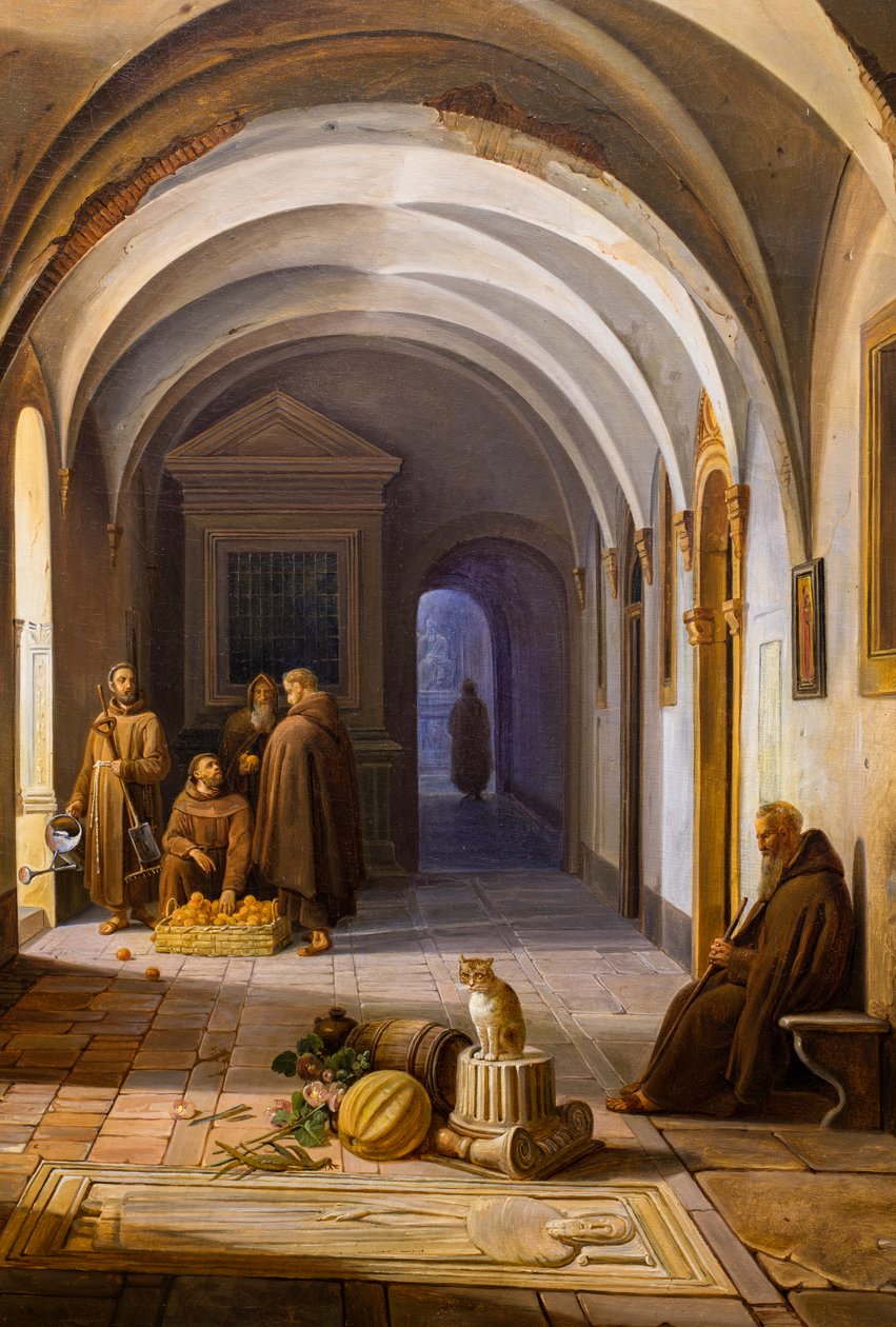 Franciskanermunke i klosteret Santa Maria d