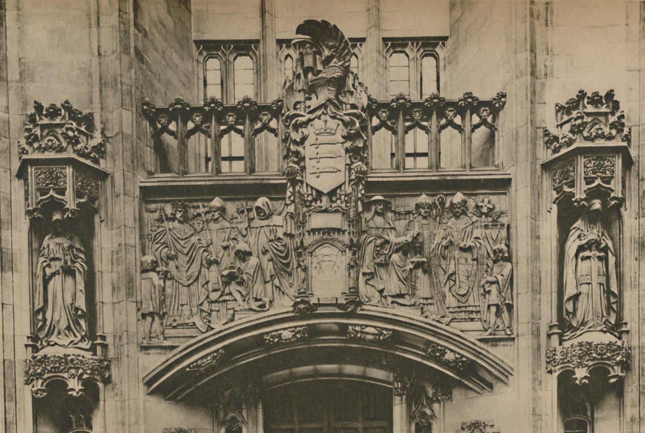 Udskæring i sten under Middlesex-våbenskjoldet i Guildhall, Westminster, c1935. af Joel