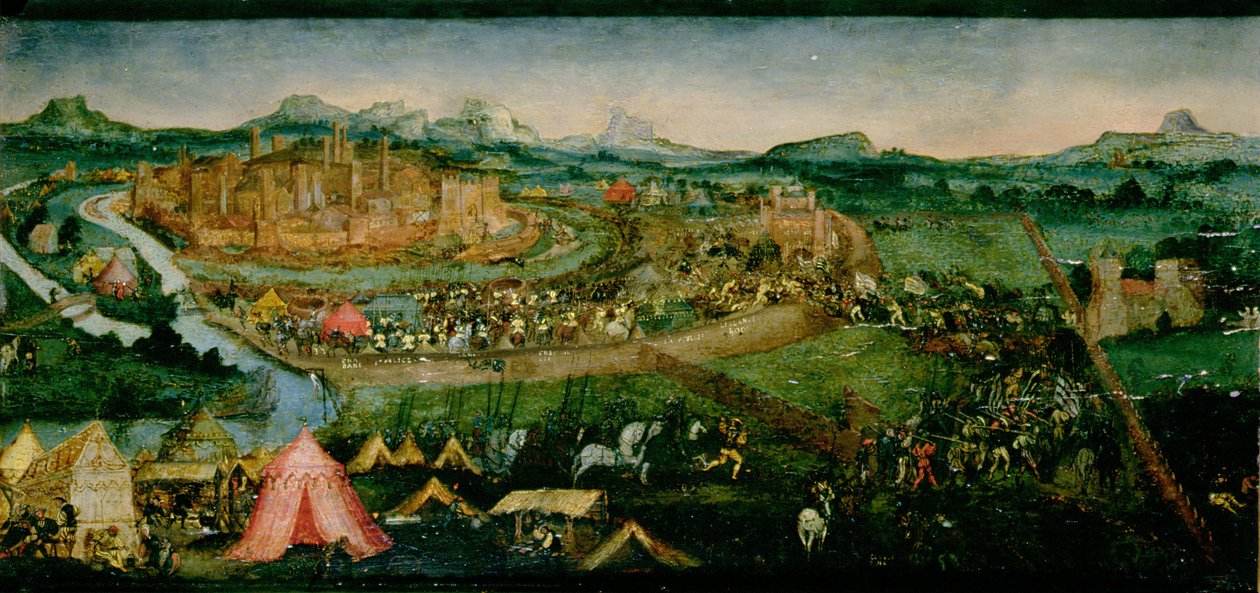 Slaget ved Pavia (tempera på panel) af Joerg the Elder Breu