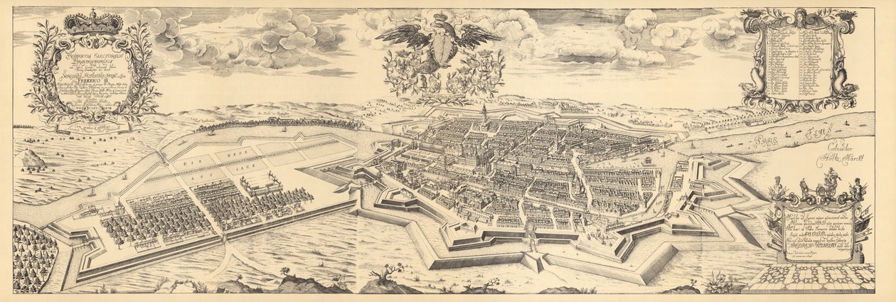Kort over Berlin og Coelln, 1688 af Joh. Bernhard Schultz