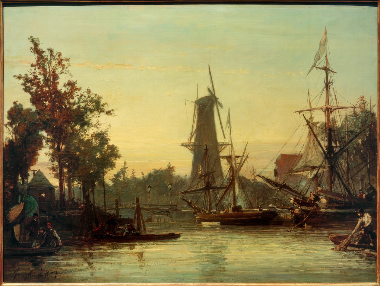 Indre havn i Rotterdam af Johan Barthold Jongkind