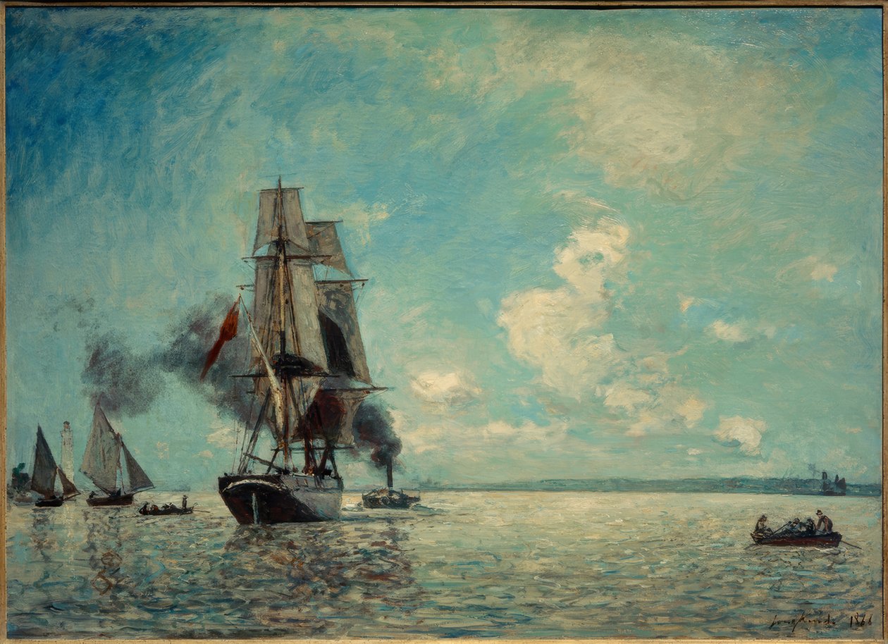 Honfleur havn af Johan Barthold Jongkind