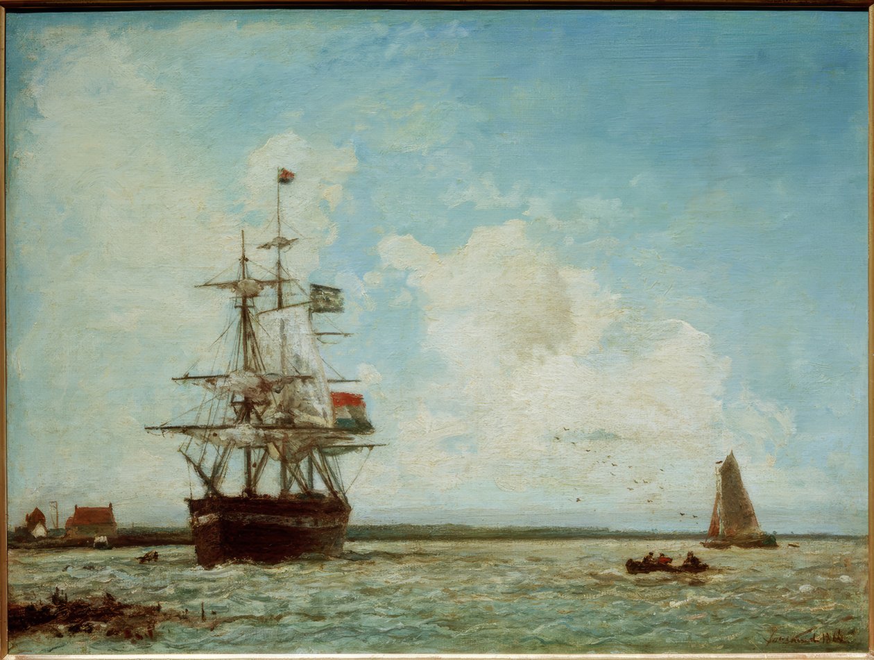 Den store kanal i Dordrecht af Johan Barthold Jongkind