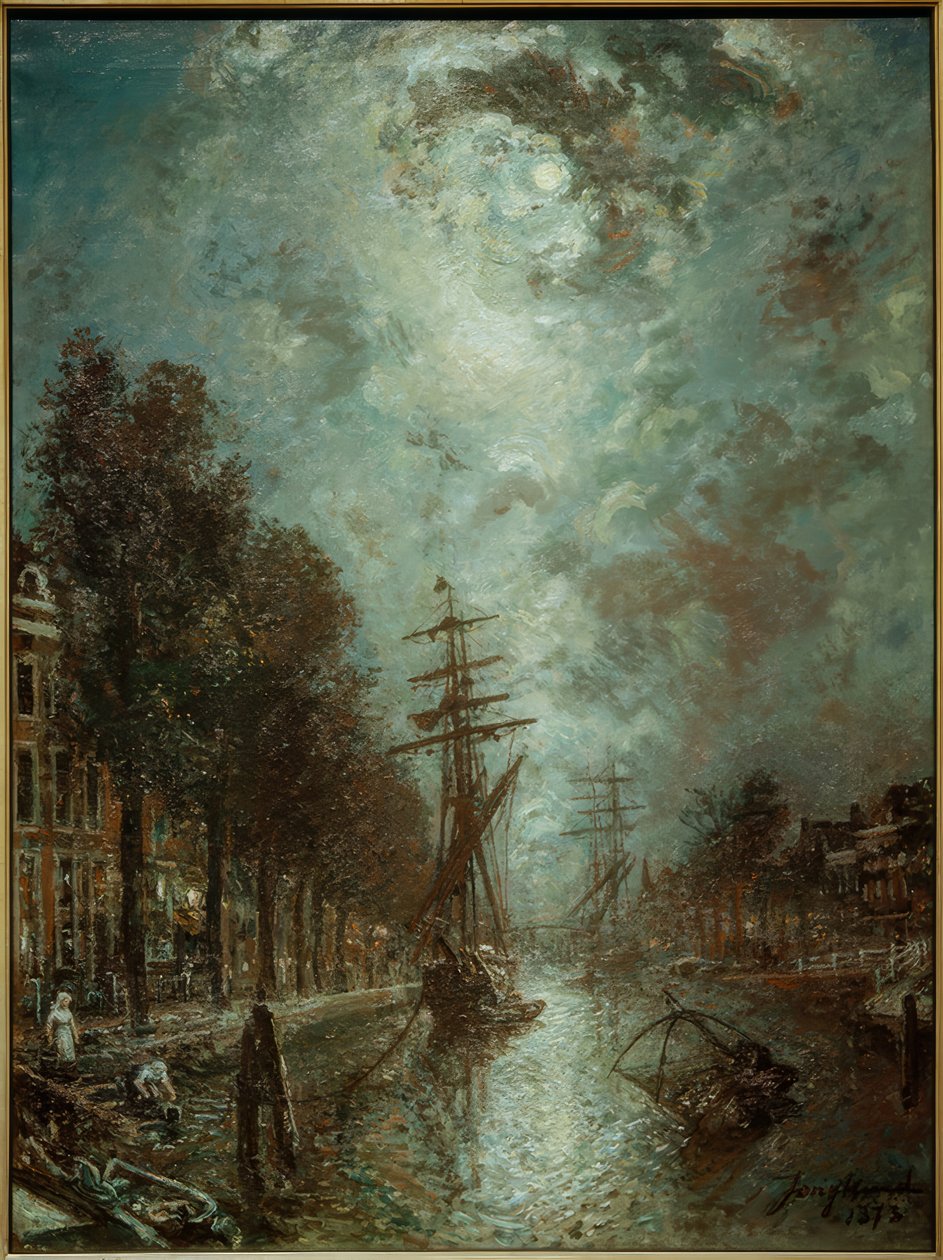 Kanal i Rotterdam, New Harbor af Johan Barthold Jongkind