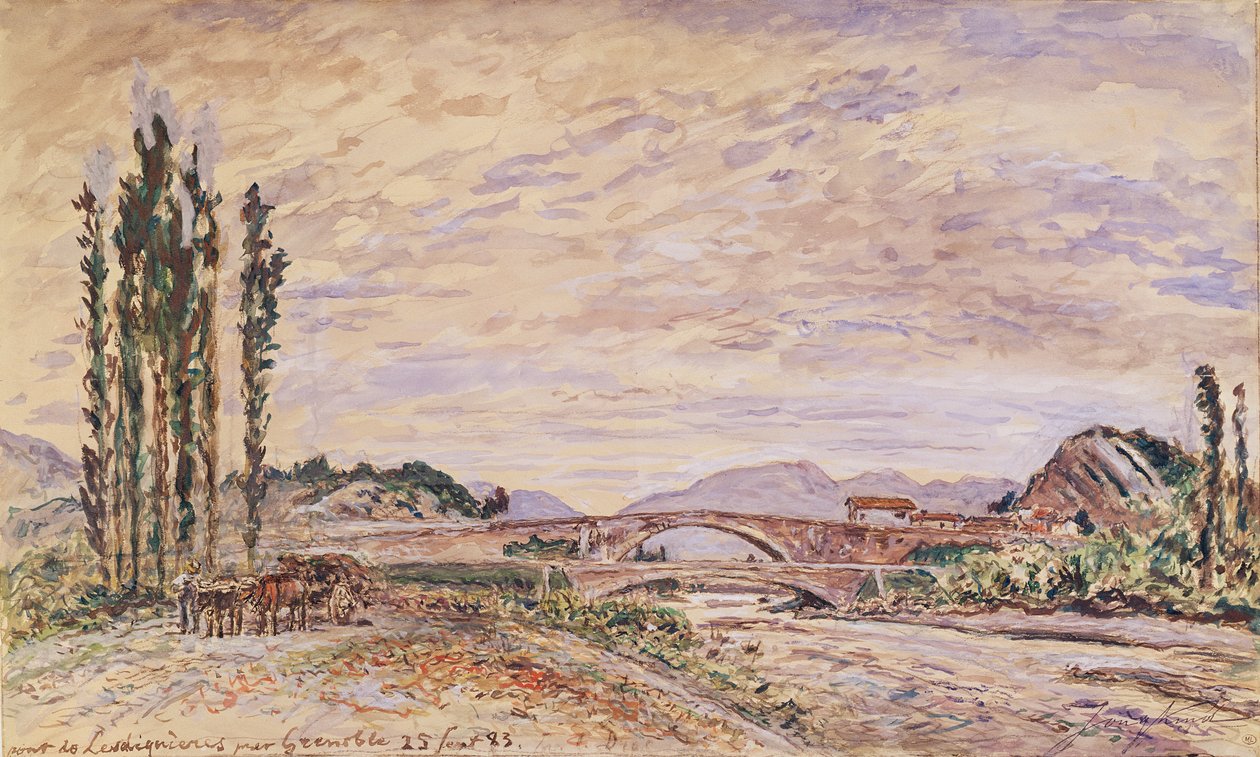 Pont de Lesdiguieres, nær Grenoble, 1883 af Johan Barthold Jongkind
