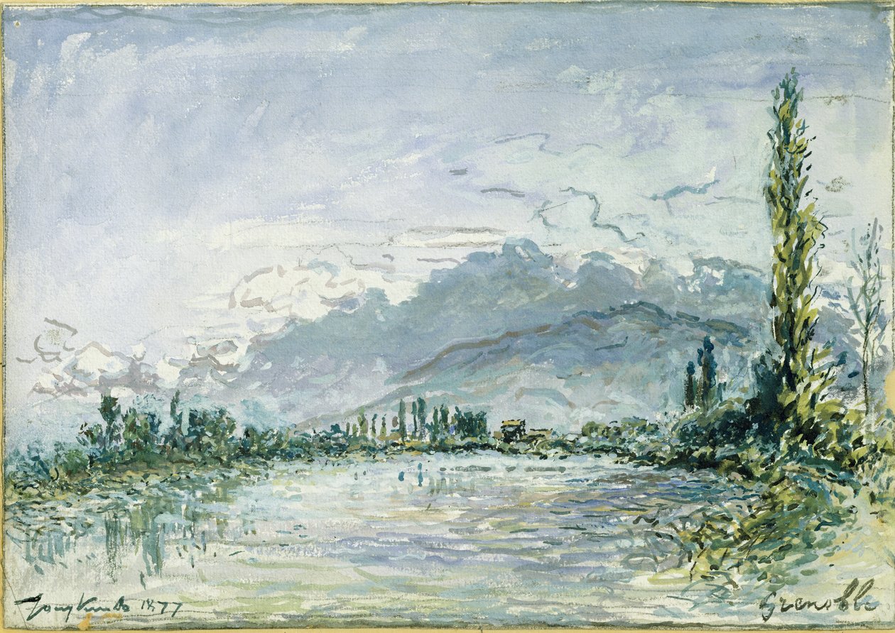 Isere-floden ved Grenoble, 1877 af Johan Barthold Jongkind