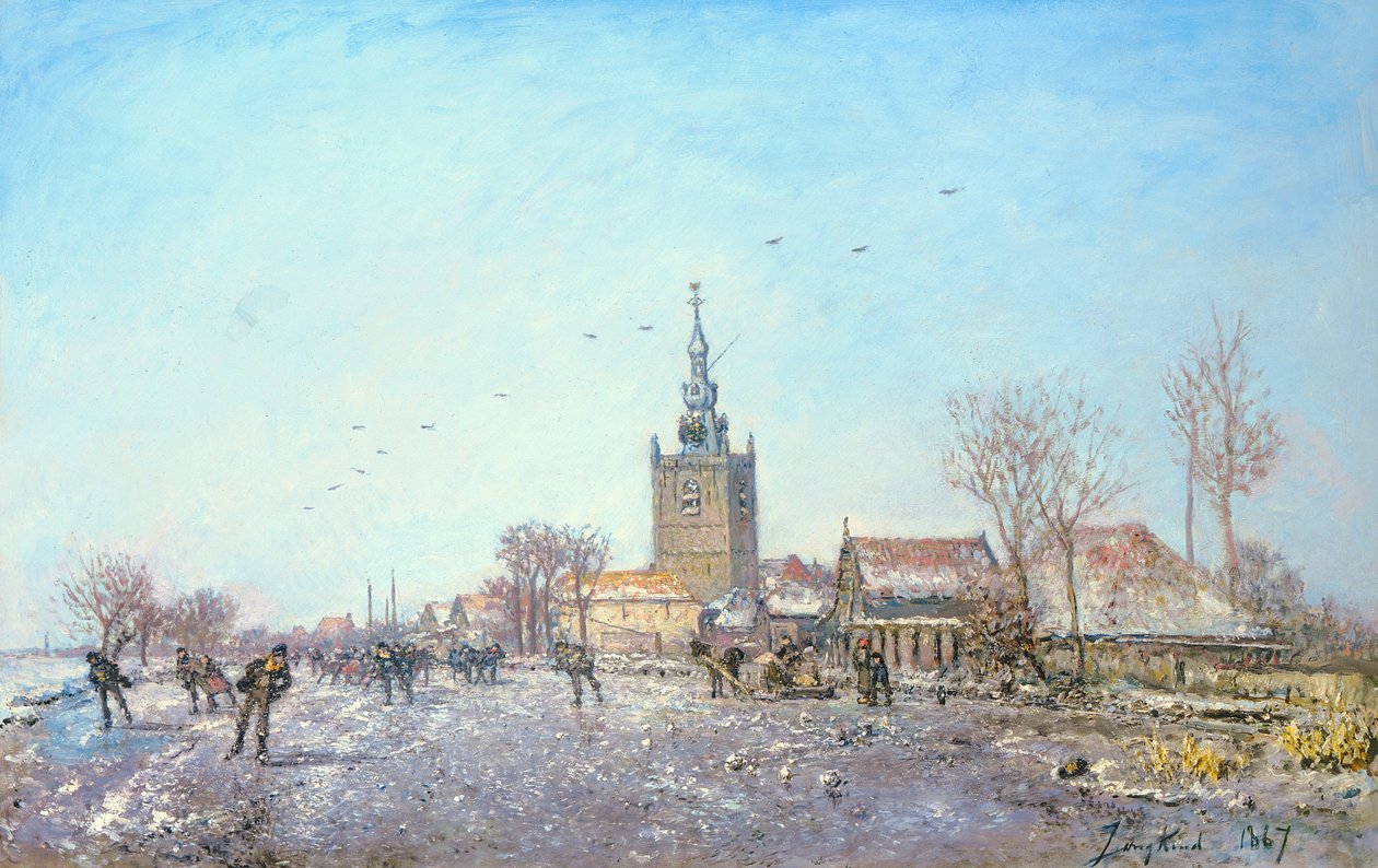 Skaterne ved Overschie, 1867 af Johan Barthold Jongkind