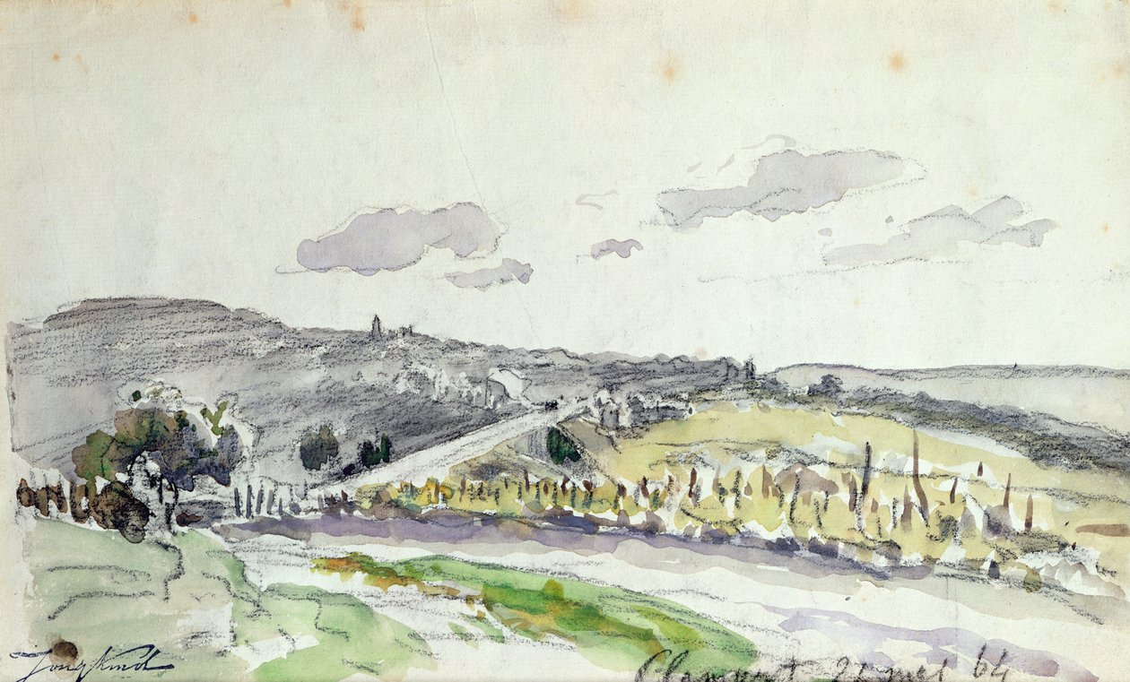 Udsigt over Clamart, 1864 af Johan Barthold Jongkind