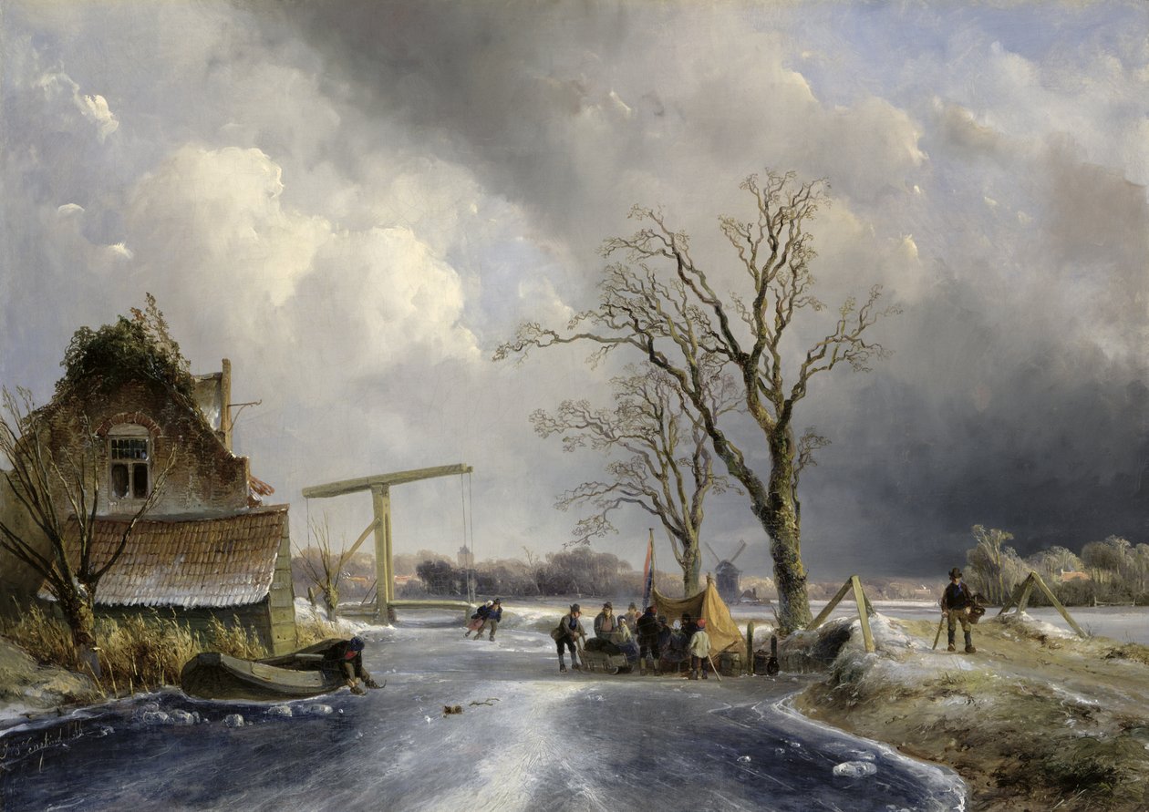 Vinterscene, 1846 af Johan Barthold Jongkind