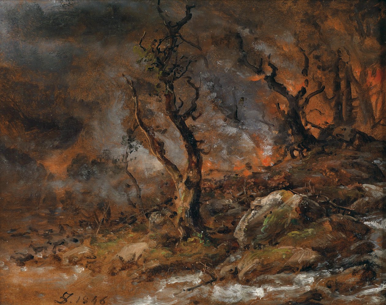 Skovbrand af Johan Christian Dahl