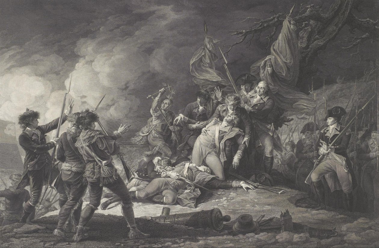 General Montgomery død, i angrebet på Quebec, december 1775 af Johan Frederik Clemens