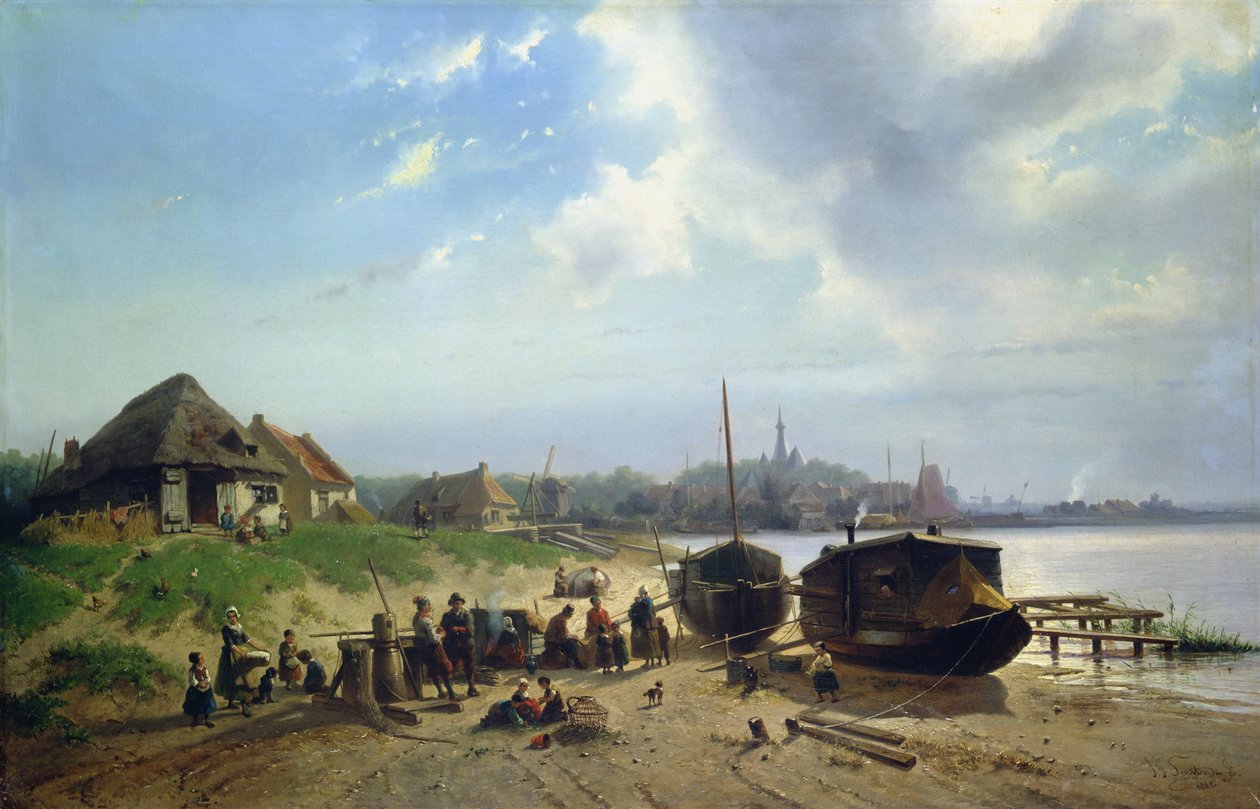 Udsigt over den hollandske kyst af Johan Gerard Smits