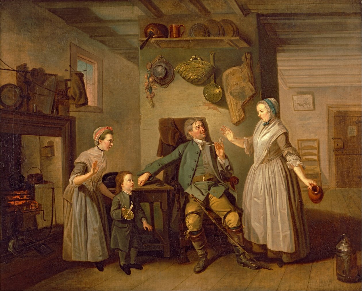David Garrick og Mary Bradshaw i David Garricks The Farmers Return af Johan Joseph Zoffany