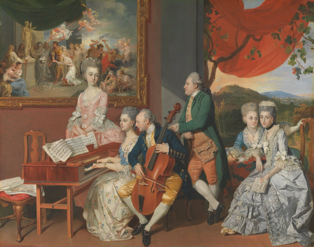 Gore -familien med George, 3. jarl Cowper af Johan Joseph Zoffany