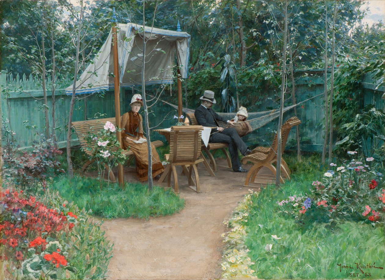 Tradgardsinterior fra Linkoping af Johan Fredrik Krouthen