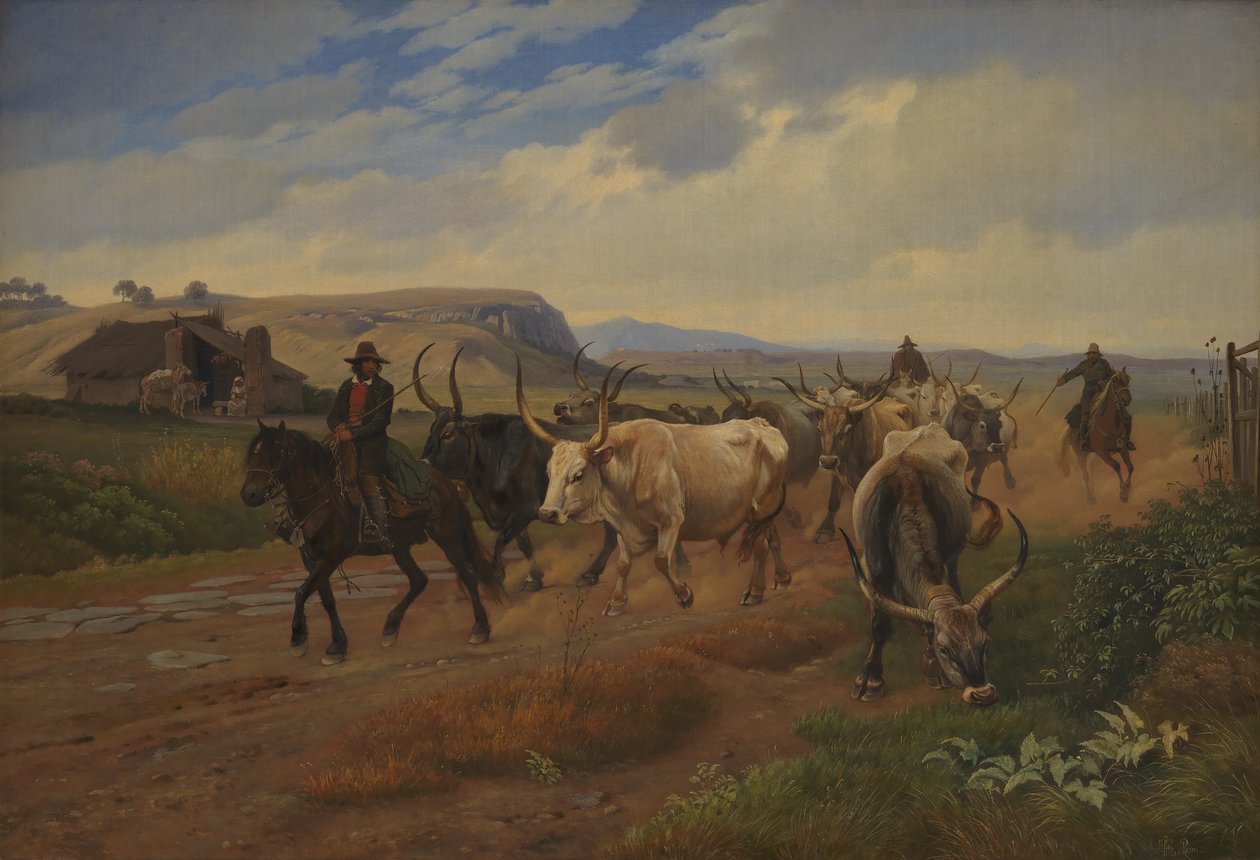 En kørsel med okser i den romerske Campagna af Johan Thomas Lundbye