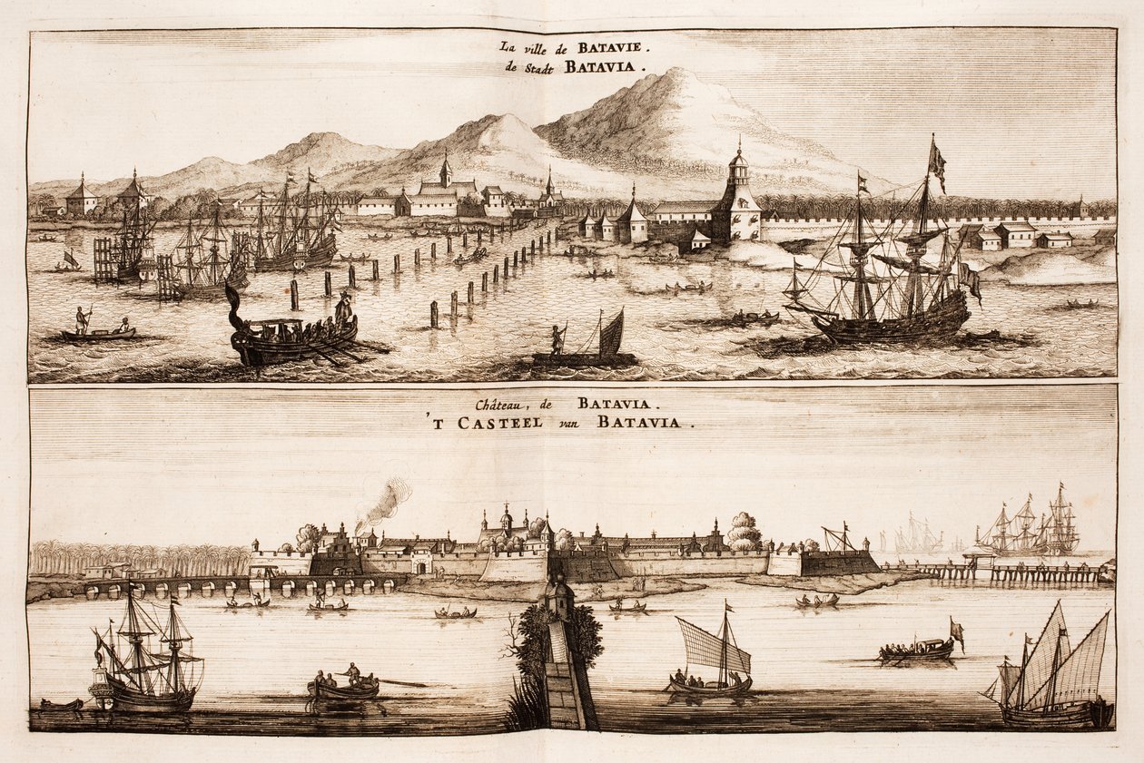 Batavia by og slot Batavia (Jakarta) af Johan Nieuhof