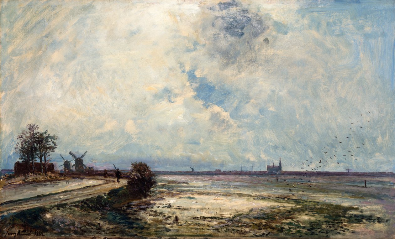 Hollandsk Landskab, 1862 af Johan Barthold Jongkind
