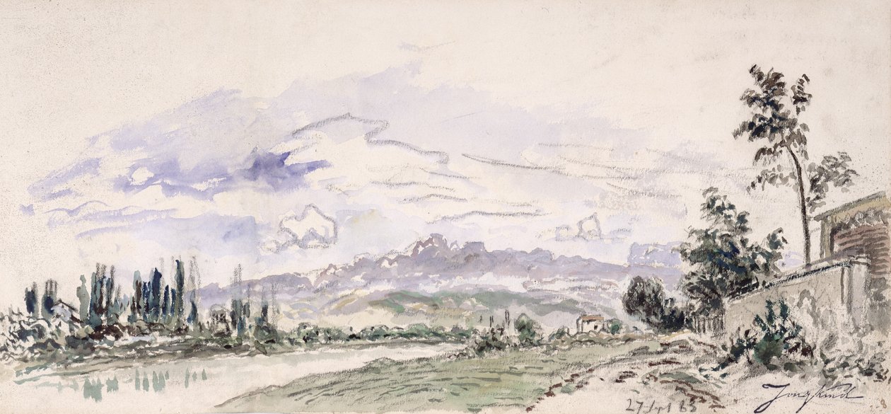 The Banks of the Isere, 27. september 1863 af Johan Barthold Jongkind