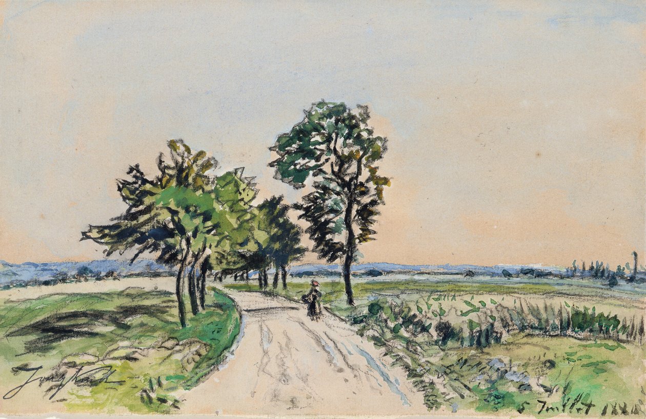 The Cote St. Andre til Grand Lemps Road, 1880 af Johan Barthold Jongkind