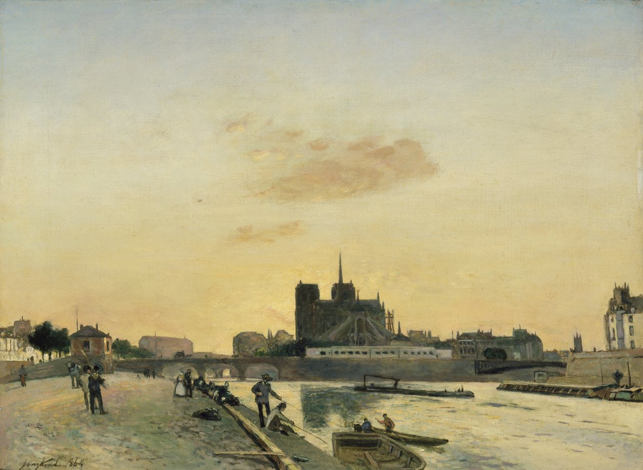Udsigt over Notre Dame, Paris, 1864 af Johan Barthold Jongkind